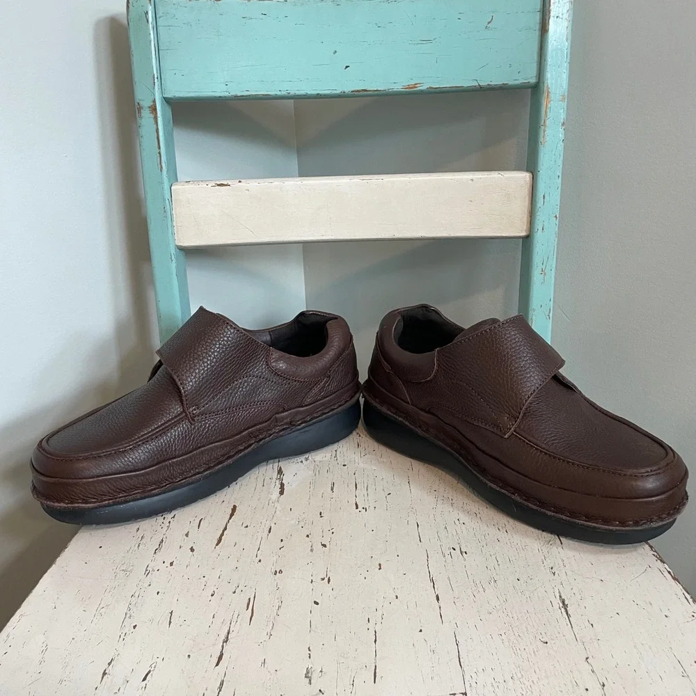 Propet Men's Scandia Strap Shoe M5015 Brown Leather 11.5 Wide Diabetic Comfort